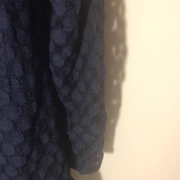 Style & Co. long sleeve size xl blue texture pattern sheer hem top - Picture 6 of 11